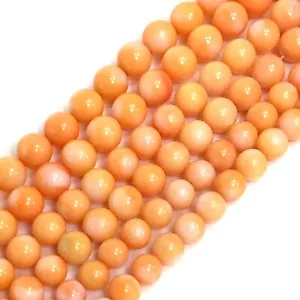 Orange Bamboo Coral Round Beads 15" 5mm 6mm 7mm Jewelry Coral Spacer Gemstone - Picture 1 of 12