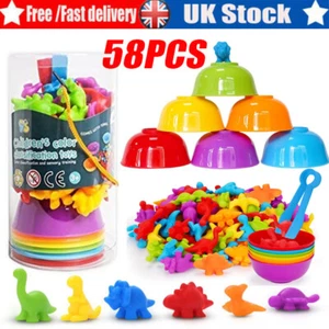Counting Dinosaur Toy with Matching Sorting Cups, Maths Educational Learning Set - Picture 1 of 18