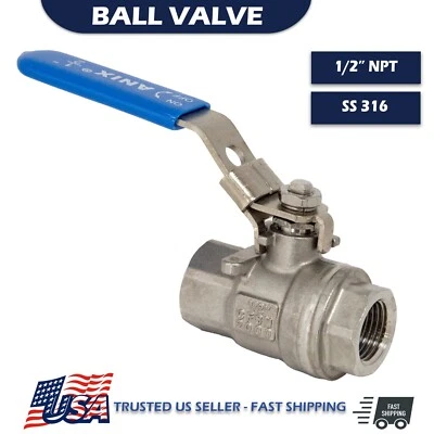 1/2" Ball Valve Seal Weld 2000 WOG Threaded FNPT Stainless Steel 316 FULL PORT - Image 1 of 3