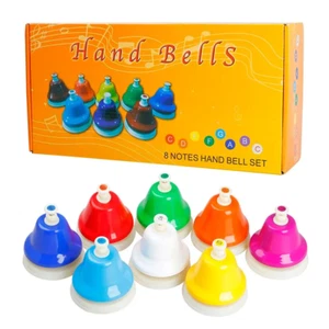 Orff Musical Instrument Set Colorful 8-Note Hand Bell Children'S Music Toy Baby - Picture 1 of 12