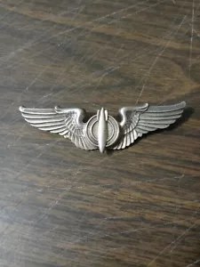 Vintage US Air Force Bombardier 2 Stück schwere Flügel in voller Größe - Sterling - Bild 1 von 3