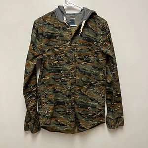 Moderna Diversión Camuflaje Botón Frontal Con Capucha Camisa Chaqueta Para Hombre Talla S - Imagen 1 de 5