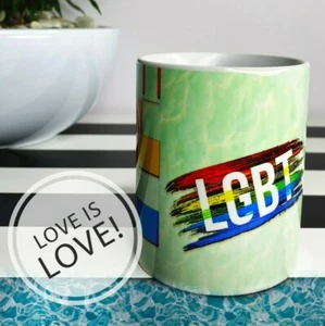 Tazza gay bandiera LGBT tazza caffè gay pride lesbica pansessuale transgender bisessuale - Foto 1 di 3