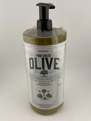 Gel de ducha Korres Pure Greek Olive, 33,81 fl oz. 1000 ML - SAL MARINA SIN SELLAR Foto 1 de 2