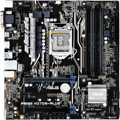 Asus PRIME H270M-PLUS Intel H270 LGA 1151 Motherboard DDR4 DIMM USB3.1 Micro ATX - Image 1 of 4