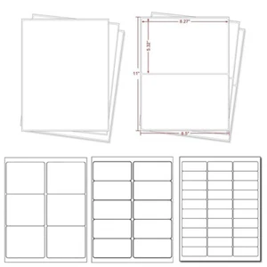 Address Shipping Labels 8.5x5.5 Self-Adhesive Blank for Laser & Inkjet Any Size - Picture 1 of 16