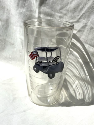 Carro de golf Terrvis con tema de golf vaso de bebidas azul y plateado carro de golf con bandera de EE. UU. Foto 1 de 3