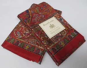 Ralph Lauren GALAHAD Red Paisley Floral Egyptian Cotton 2 King Pillowcases - Picture 1 of 17