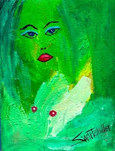 COLORFUL STUNNING ABSTRACT NUDE LADY Painting Pop ART Upcycled SWARTZMILLER DNA - Picture 1 of 20