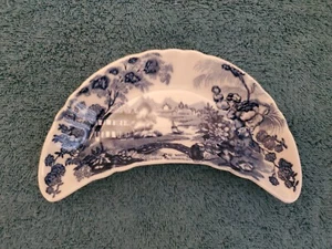 TONQUIN ROYAL CROWNFORD IRONSTONE ENG BLUE BONE DISH - PRE OWNED - Picture 1 of 7