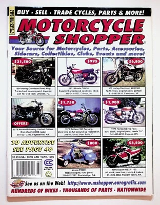 1996 March Motorcycle Shopper Buy Sell Trade Parts Clubs Classified Ad Magazine - Image 1 of 4