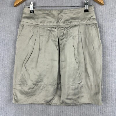 Minifalda Country Road rayón/lino para mujer talla 8 (W26xL19) gris Foto 1 de 4