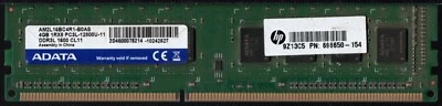 ADATA 4GB 1Rx8 PC3-12800U DDR3L 1600MHz Desktop DIMM RAM Tested Used - image 1 of 2