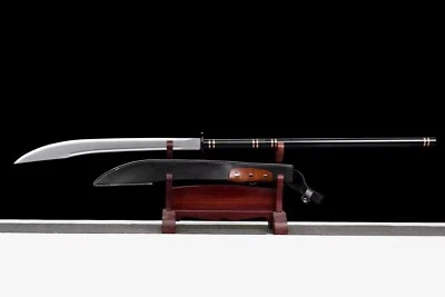 Two Handed Pole Guan Dao Yu Weapon Chinese Polearm Guandao Spring Steel Sword - Image 1 of 4