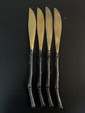 4 Set Pottery Barn BRANCHES Dinner Knives Bronze Brass Branch Twig Flatware