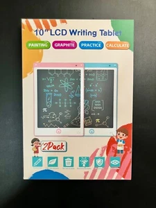 Paquete de 2 tabletas de escritura LCD rosa 10 pulgadas 1 azul 1 rosa nuevas en caja - Imagen 1 de 2
