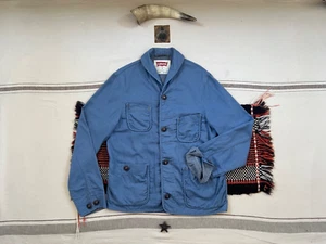 Levis Linen Shawl Collar Engineer Chore Jacket M Vintage Clothing RRL Style Rare - Picture 1 of 20