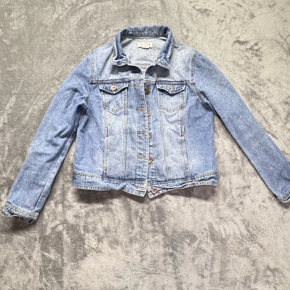 Women's Ci Sono Distressed Blue Denim Jean Jacket Size Large - Image 1 of 4