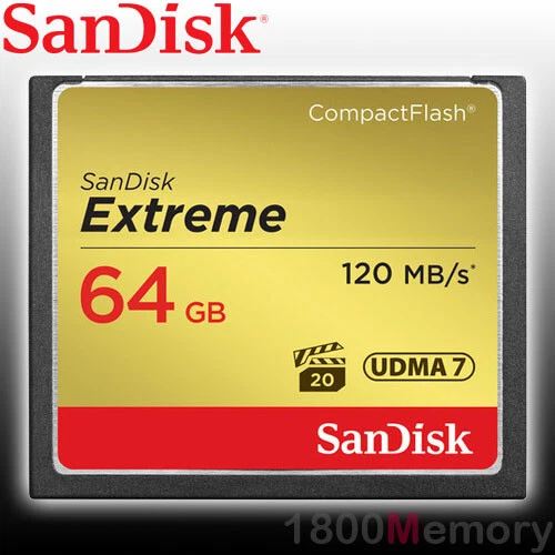 GENUINE SanDisk 64GB Extreme Compact Flash CF Card 800X To 120MB/s UDMA7 64G - Image 1 of 1