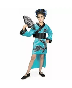 Rubies Dragón Dama Kimono Hermandad del Dragón Niño Disfraz Talla Grande NUEVO - Imagen 1 de 3