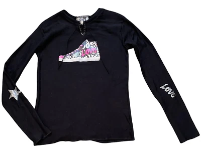 Hope Jeans girls lace up Love sneaker star graphic long sleeve  top 12 - Image 1 of 3