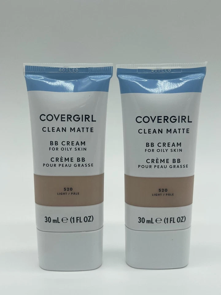 COVERGIRL Clean Matte BB Cream Light 520 For Oily Skin- 1 Fl Oz (2 PACK)