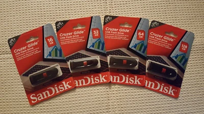 Authentic Sandisk Cruzer Glide USB 2.0/3.0 Flash Drive 16GB 32GB 64GB 128GB -lot - Image 1 of 4