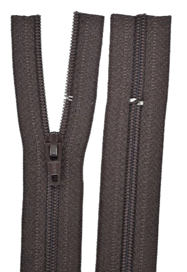 Reißverschluss für Bettwäsche 1 Weg in dunkel braun schließbare Länge 30-200 cm