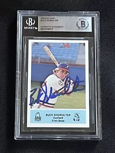 BUCK SHOWALTER 1981 ARBY’S NASHVILLE SOUNDS SIGNED AUTOGRAPH CARD BAS AUTHENTIC - Picture 1 of 2
