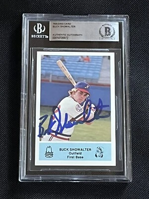 BUCK SHOWALTER 1981 ARBY’S NASHVILLE SOUNDS SIGNED AUTOGRAPH CARD BAS AUTHENTIC - Image 1 of 2
