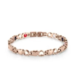 Armband Magnet Edelstahl Rosegoldfarben Look Herz Elemente Damen Modeschmuck - Bild 1 von 5