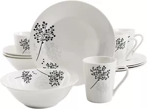 Gibson Juego de Vajilla 12 Piezas, Servicio para 4, Elegante Juego de Comedor para Hogar - Imagen 1 de 30