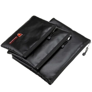 Fireproof Document Bag Silicone Coated Fiberglass Safe Money Bag Pouch Holder - Picture 1 of 12