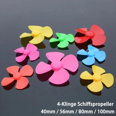 40/56/80/100mm ABS Kunststoff Boot Propeller 4-Blatt Für 2mm Welle RC Modell DIY - Bild 1 von 4