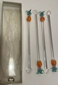 Vintage Pyrex Barware Rührstäbchen 4er Set MCM Getränk Rührer Party Gastgeber - Bild 1 von 9