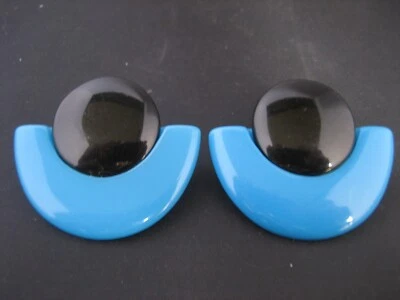 Par de pendientes de metal plástico hechos a mano vintage Foto 1 de 3