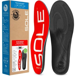 Active Medium + Met Pad Insoles - Orthotic Arch Support Inserts + Metatarsal ... - Picture 1 of 6
