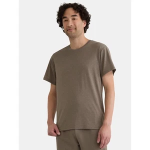 NWT‼ ATHLETIC WORKS Sz S Heather Taupe Gray/Brown Tri-Blend Moisture Wicking Tee - Picture 1 of 7