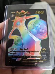 Aegislash Vmax Rainbow Black Foil Fan Art Vinyl Textured Collector Pokemon Card  - Picture 1 of 4