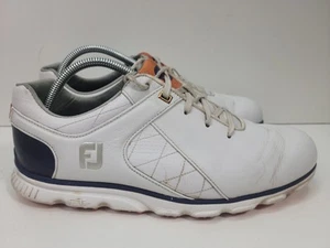 Footjoy Pro SL 53533 Mens Size 9.5 M White Blue Leather Spikeless Golf Shoes - Picture 1 of 8