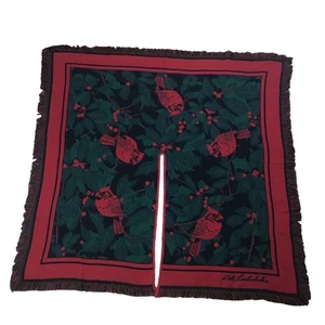Bob Timberlake Christmas Tree Skirt Cardinals Holly Berries Red Green 51''x54'' - Picture 1 of 9