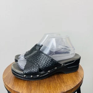 Dansko Black Leather Slide Sandals Women’s Size 9 - Picture 1 of 9