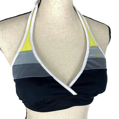 ZeroXposur Reversible Bikini Top Triangle Halter Tie Swim Athletic Womens Sz Sm - Imagem 1 de 4