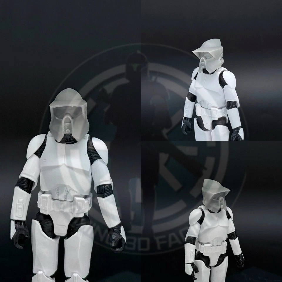 星球大战 1/18 定制 ARF v2 头盔适用于克隆部队黑色系列 3.75 英寸 — 第 1/1 张图片