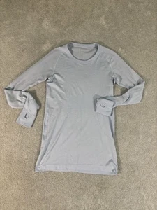 Lululemon Swiftly Tech 2.0 Shirt Womens 8 Hip Length Long Sleeve Blue Stretch - Picture 1 of 8