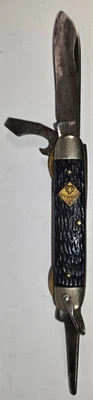 Vintage 60s-70s Camillus Cub Scouts BSA Blue Handle 3 Blade Pocket Knife - Image 1 of 4