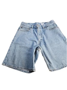 Levi’s 550 pantaloncino jeans uomo taglia 33 blu lavaggio medio denim vestibilità rilassata americano - Foto 1 di 6