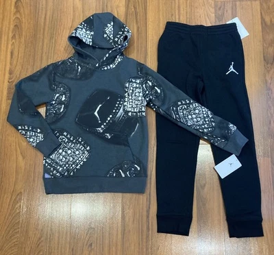 Nike Air Jordan Youth Set Boy Hoodie PANTS Tracksuit 2pc Size M-10/12 New - Image 1 of 4
