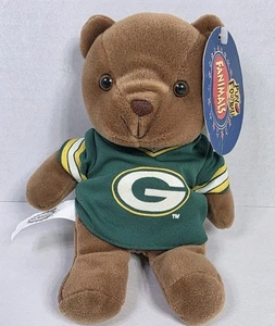 Fanimals Green Bay Packers Teddy Bear Plush Removable Shirt Bean Bag W/ Tag Vtg - Picture 1 of 15
