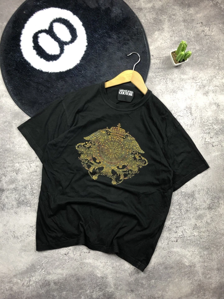 Camiseta Versace Jeans Alta Costura Lujo Logo Grande Ropa de Calle Y2k Talla M  Foto 1 de 4